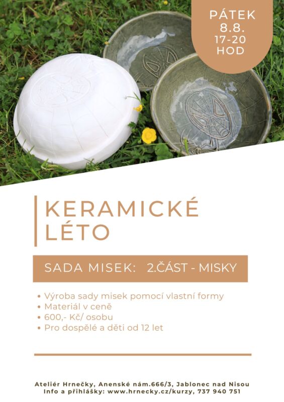 Keramické léto - Sada misek: 2.část 8.8. - misky